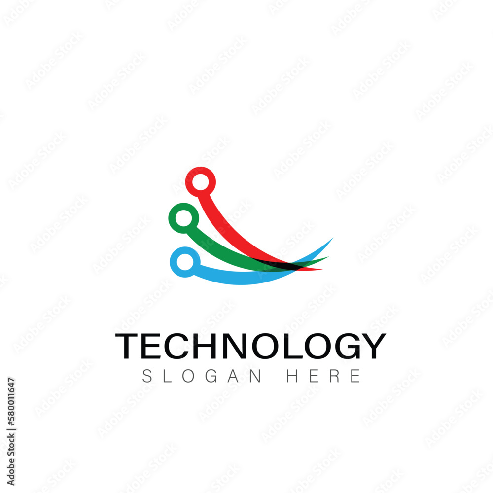 Obraz premium technology logo modern symbol design