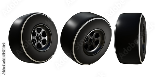  3d rendering f1 car tire formula one wheel rim vehicle equipment perspective view