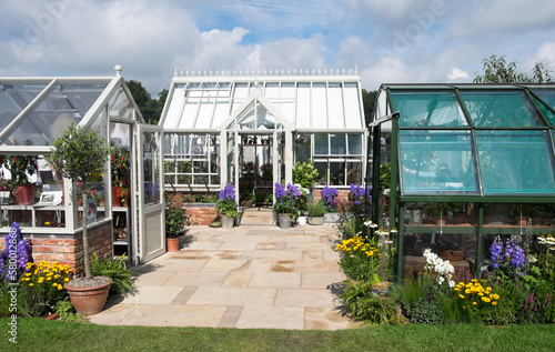 greenhouses with flowers & plants