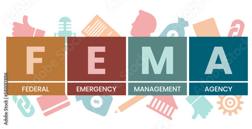 Fototapeta Naklejka Na Ścianę i Meble -  FEMA - Federal Emergency Management Agency acronym, concept background