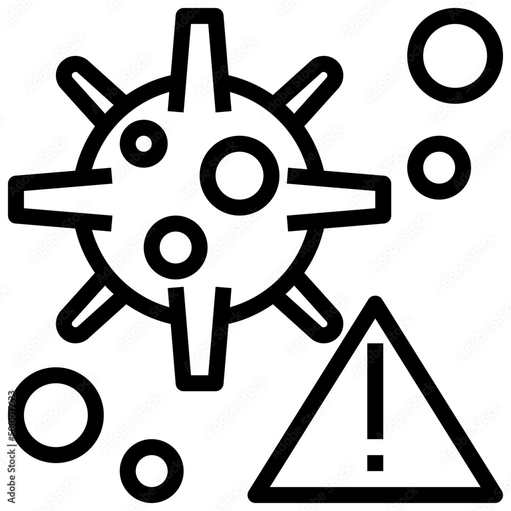 Obraz premium virus line icon,linear,outline,graphic,illustration