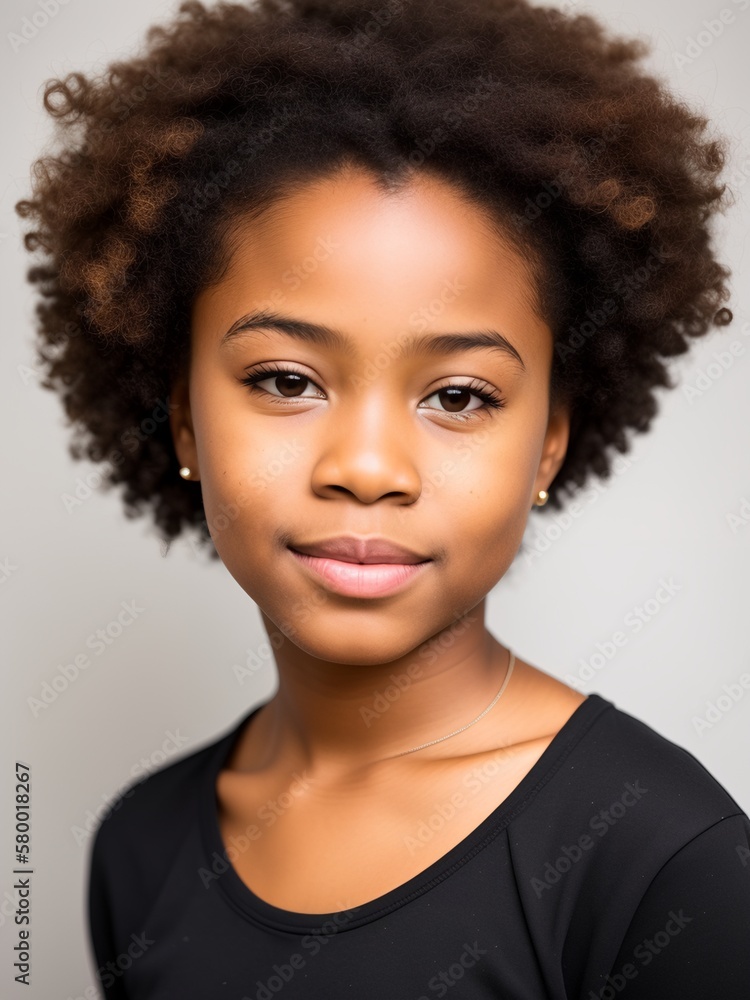 AI Captivating Portrait of a Beautiful African Girl with Stunning Features and Radiant Smile AI Captivating Portrait of a Beautiful African Girl with Stunning Features and Radiant Smile