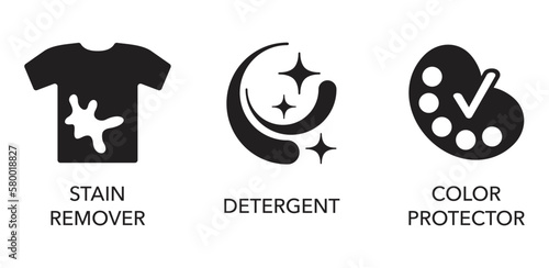 Laundry Detergent flat icons set