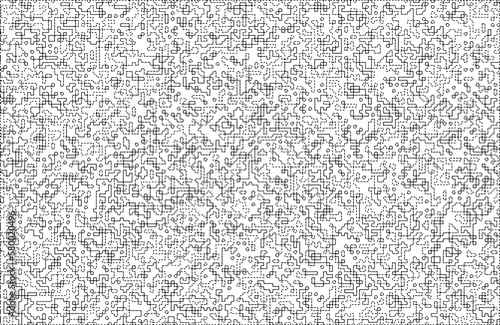 Stylish texture with figures from lines and dashes .Abstract geometric black and white pattern for web page, textures, card, poster, fabric, textile.