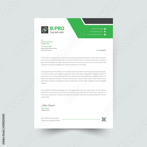 Minimalist concept business style letterhead template design.