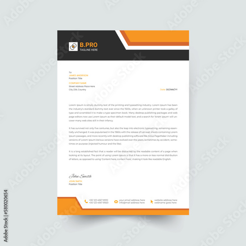 modern business letterhead in abstract design