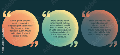 Grungy textured quotes template in circular frames