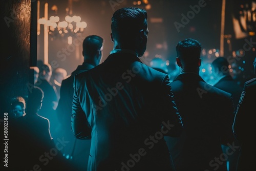 Bodyguards in Elegant Suit in Nightclub  photo