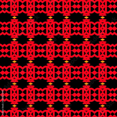 red black tiling pattern. geometric wall ceramic background illustration. dark grid fashion oriental graphic. 