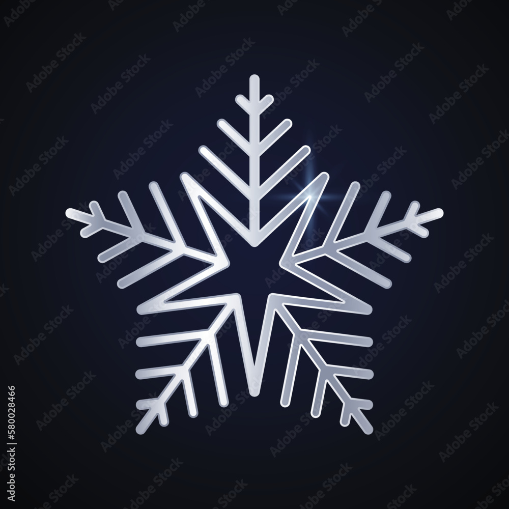 Snowflake vector icon. Silver element on black background. Best for seamless patterns, decoration, logo creating and your design. Snowflake vector icon. Silver element on black background. Best for seamless patterns, decoration, logo creating and your design.