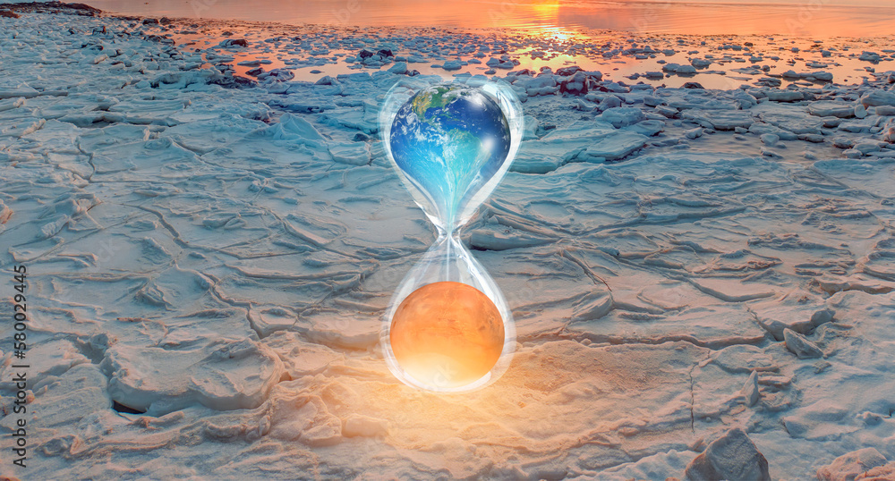 Global warming Earth is a dead like Mars Hourglass inside