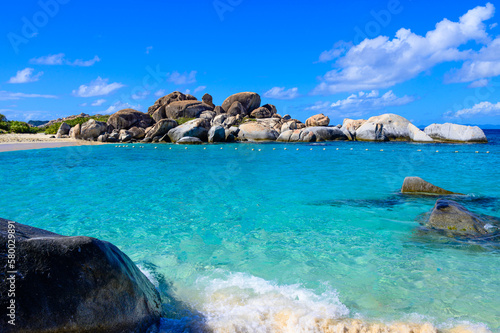 Tropical beach at the Baths in Virgin Gorda, British Virgin Islands. photo
