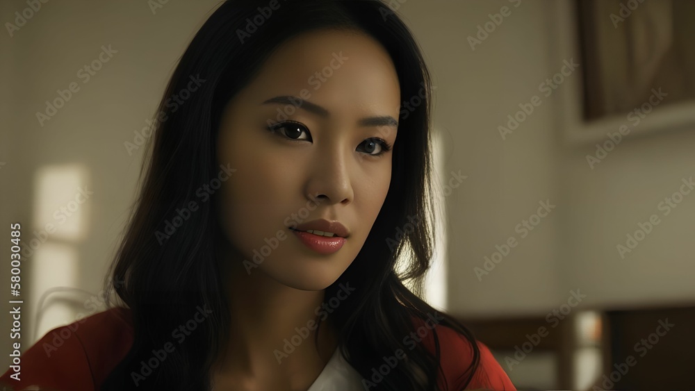 portrait of asian woman, generative art by A.I portrait of asian woman, generative art by A.I