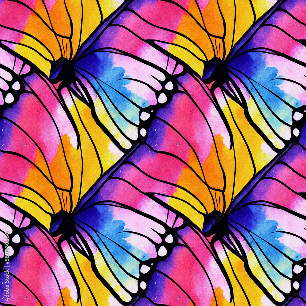 Fototapeta premium Abstract watercolor seamless pattern. Generative AI.