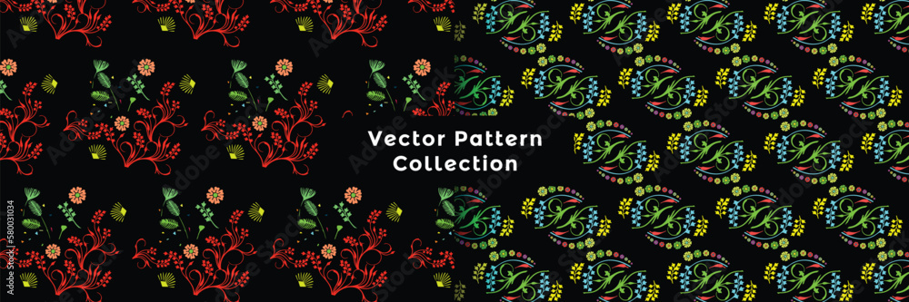 Vintage Floral Leaf Seamless Decoration Tropical Pattern Template Design