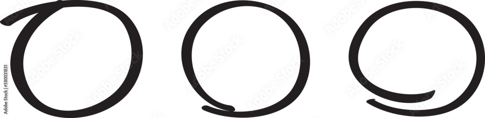 Black circle set, pen draw. Highlight hand drawing circle isolated on background. Handwritten black circle. For marking text, numbers, marker pen, pencil, logo and text check, vector illustration Black circle set, pen draw. Highlight hand drawing circle isolated on background. Handwritten black circle. For marking text, numbers, marker pen, pencil, logo and text check, vector illustration