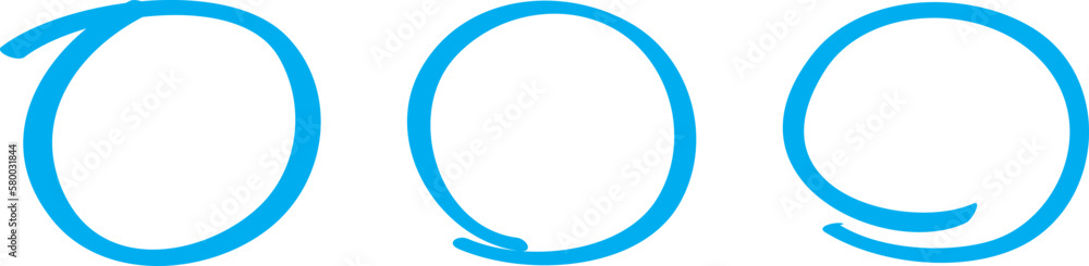 Blue circle set, pen draw. Highlight hand drawing circle isolated on background. Handwritten blue circle. For marking text, numbers, marker pen, pencil, logo and text check, vector illustration Blue circle set, pen draw. Highlight hand drawing circle isolated on background. Handwritten blue circle. For marking text, numbers, marker pen, pencil, logo and text check, vector illustration