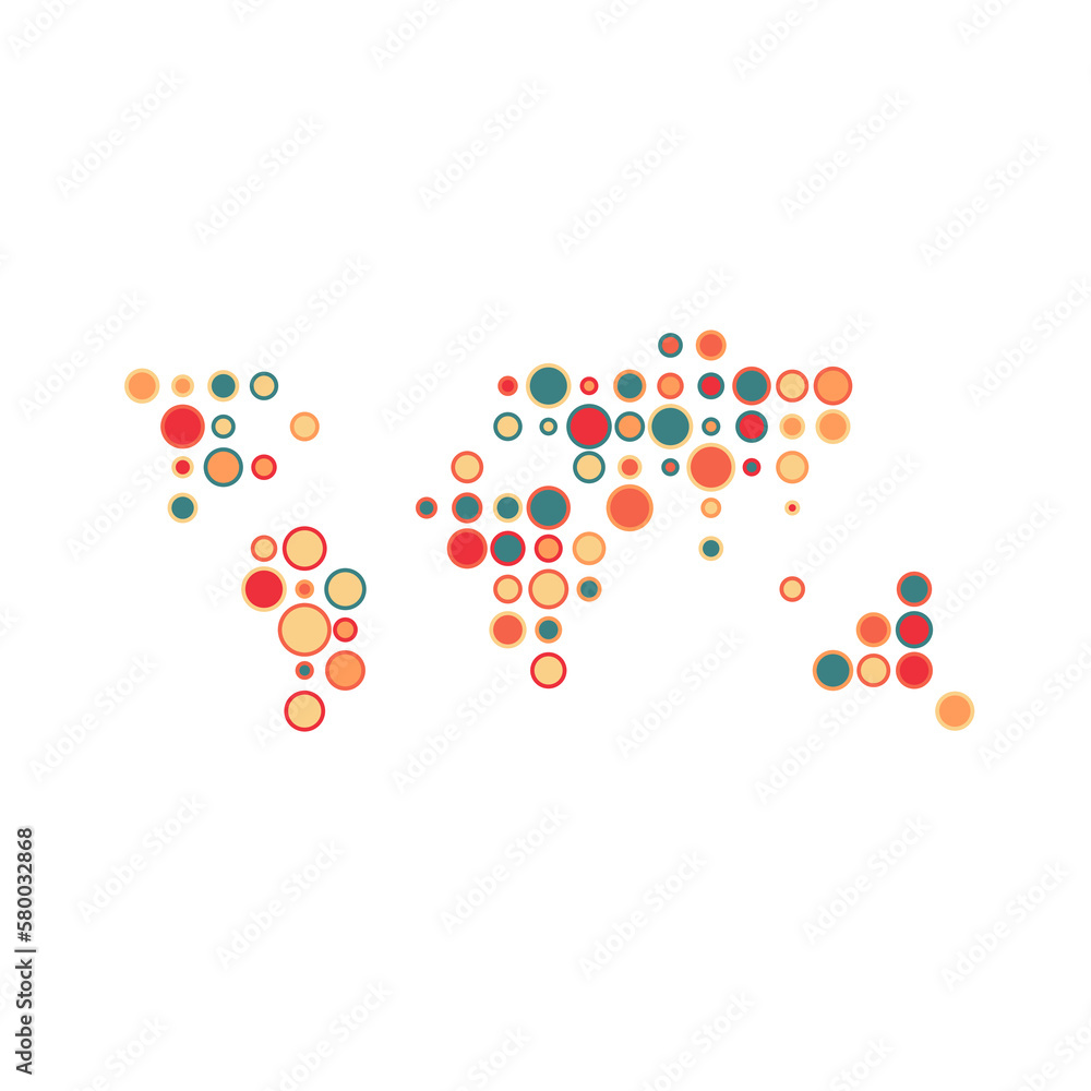 World Silhouette Pixelated pattern map illustration World Silhouette Pixelated pattern map illustration