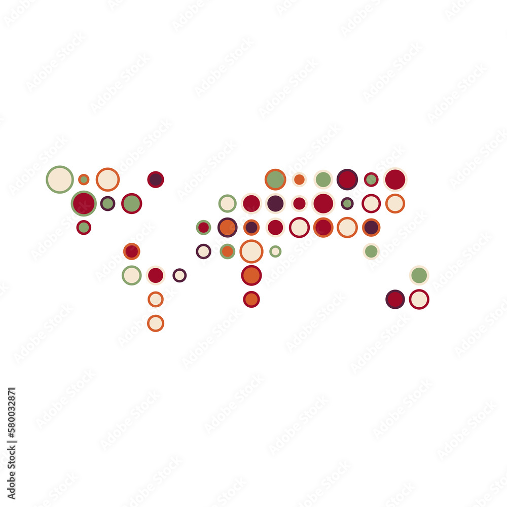 World Silhouette Pixelated pattern map illustration World Silhouette Pixelated pattern map illustration