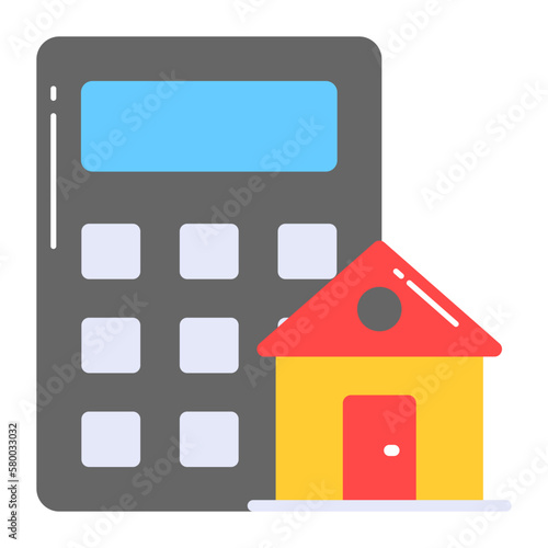Home icon with calculator vector of home budget in modern style