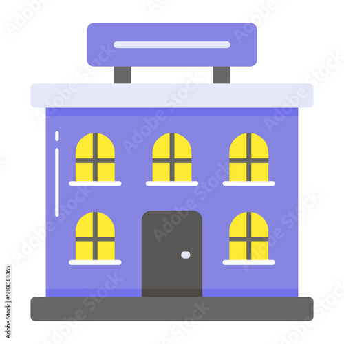 Hotel building vector design in trendy style, editable icon