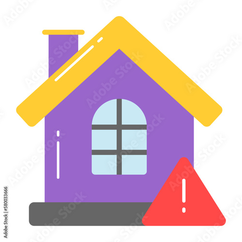 Exclamation mark with home vector design of home warning, easy to edit