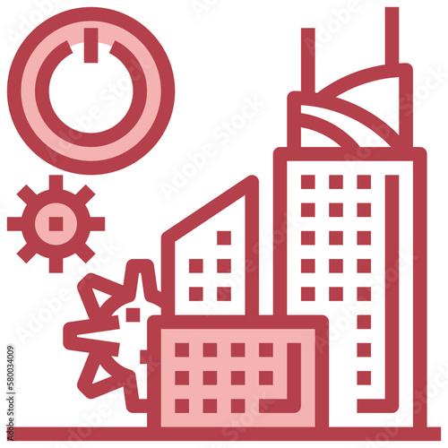 shutdown line icon linear outline graphic illustration