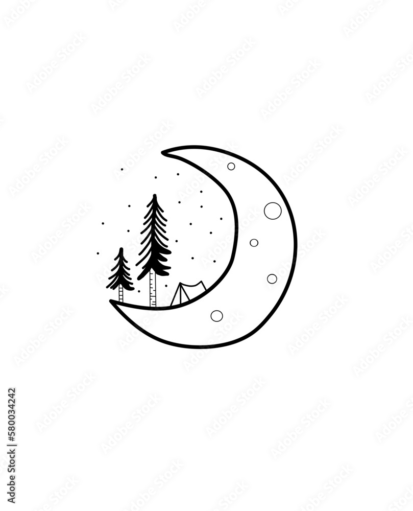 Tent and Trees on the Moon Tent and Trees on the Moon