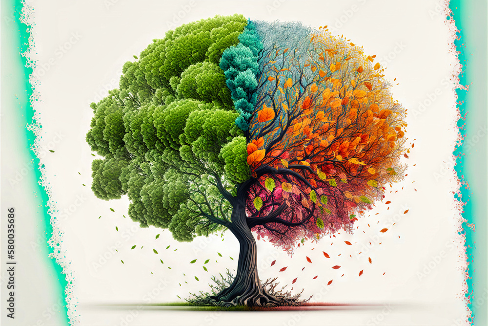 rainbow tree art