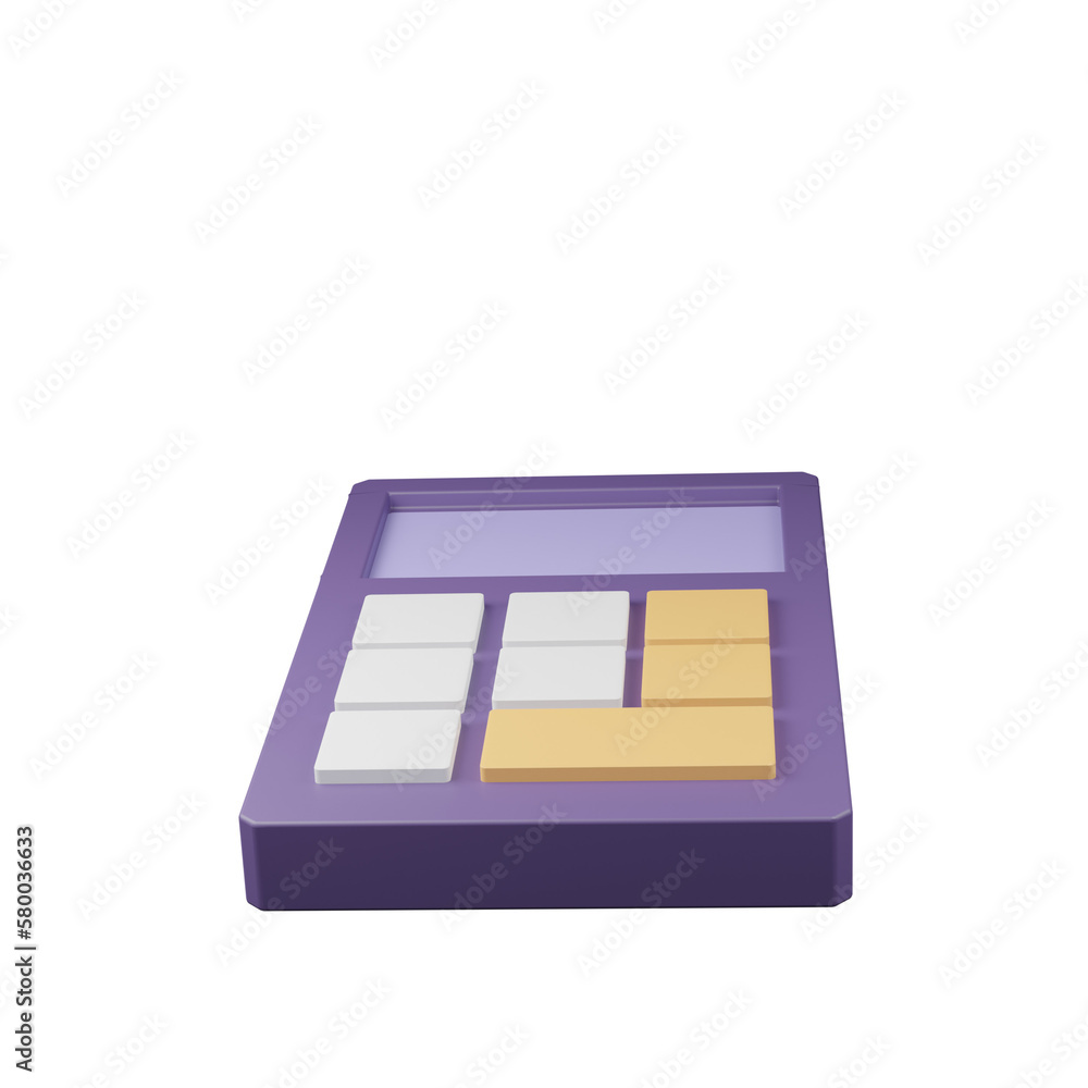3D render Purple Calculator , Math Device. Math Tool. 3D render Purple Calculator , Math Device. Math Tool.