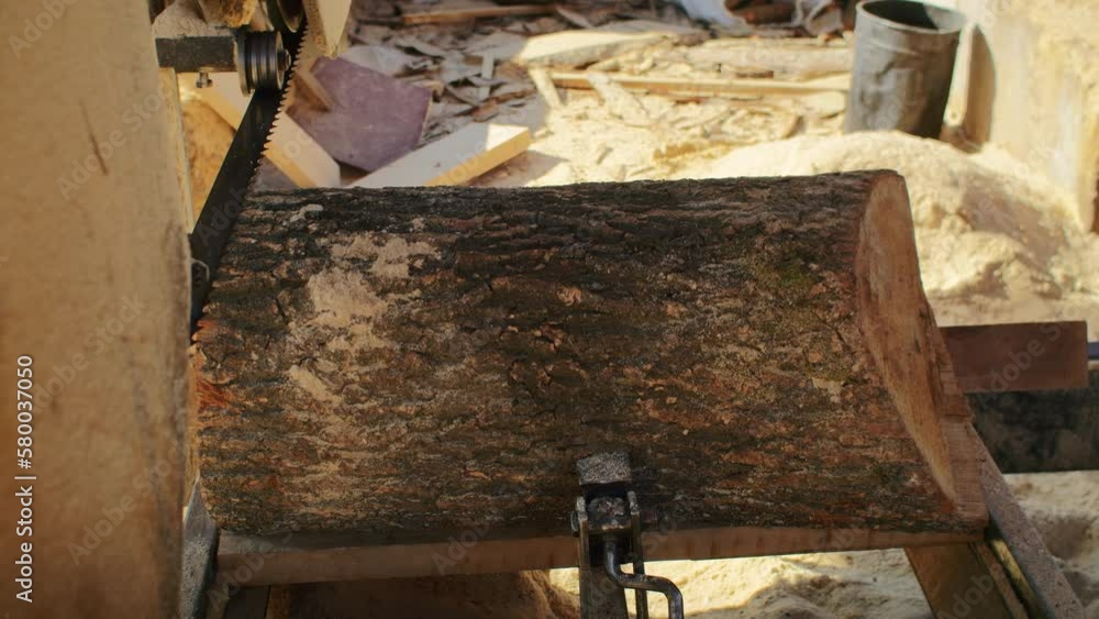 Stockvideon Be amazed by the precision and skill of sawmill workers as