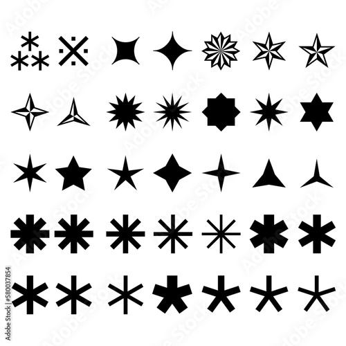 black and white star icons