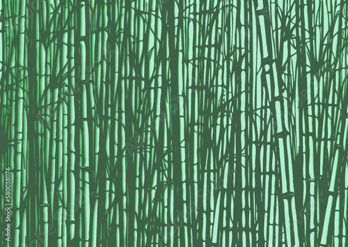 Vector background or wallpaper, bamboo forest, thickets with shadows.