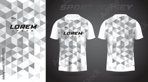 white gray shirt soccer football sport jersey template design mockup