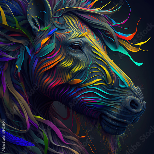 horse coulorful psychedelic © Idan