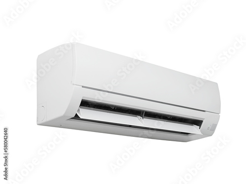 White air conditioner. Electricity home appliance. Cooling product for hot climate in summer. © Win Nondakowit
