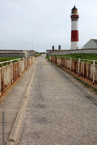 Boddam harbour and lighthouse - North Sea trail - Aberdeenshire - Scotland - UK
