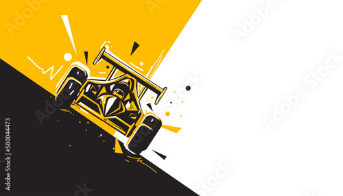 Motorsport car racing abstract background design. Vector illustration of sports race concept