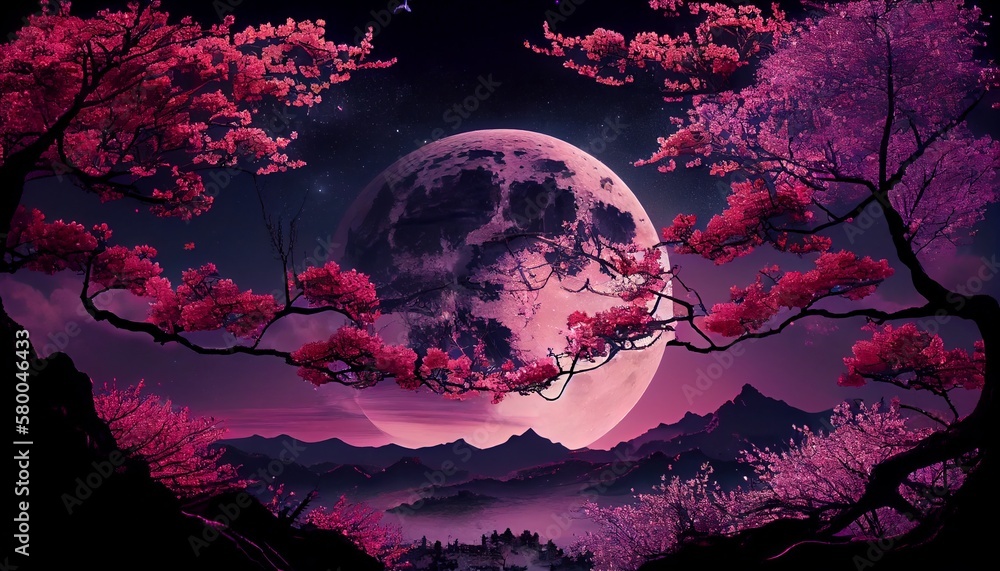 Mount Fuji and cherry blossoms which are viewed from Japan landscape(00)