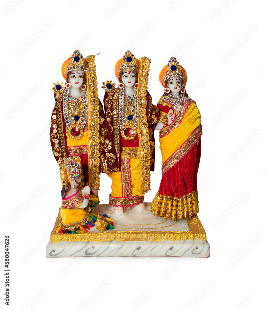 lord Rama, Sita, Lakshman and Hunuman Statue , happy Dussehra , happy Ram Navami, lord rama - obrazy, fototapety, plakaty 