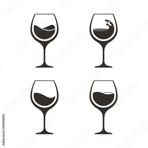 Wine glass icon vector. Wine glass symbol. Drink glass icon