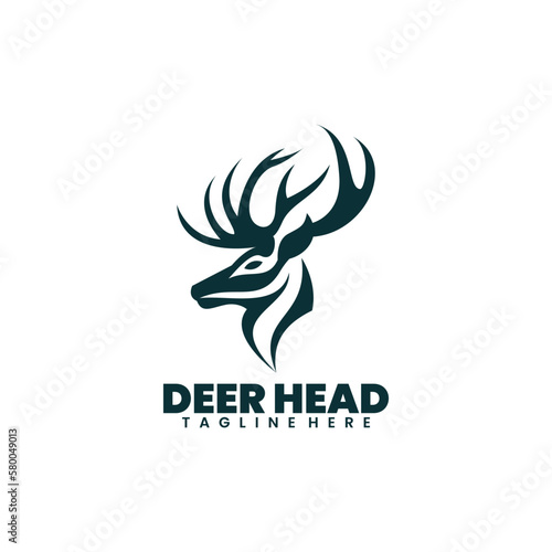 Vector illustration logo deer silhouette