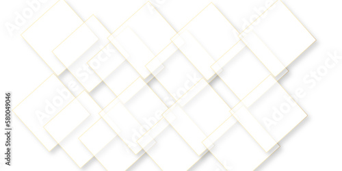 Abstract background with squares. . vector Illustration and graphic background abstract white and geometric texture, clean white color gradient grid squares golden lines and shiny groove .