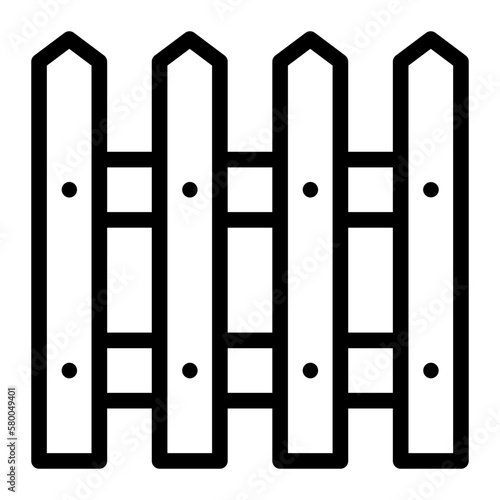 picket fence line icon