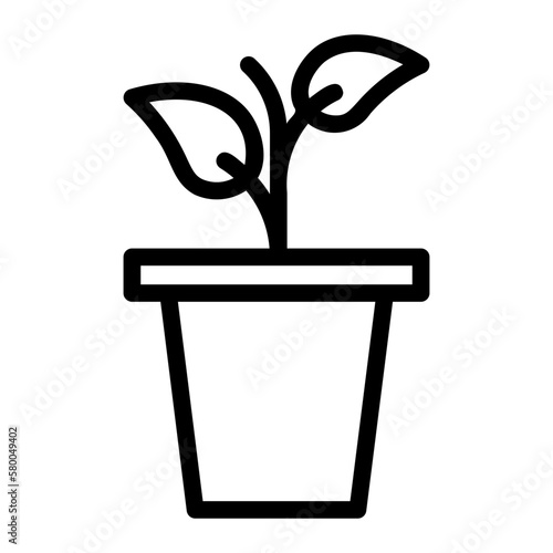 plant pot line icon