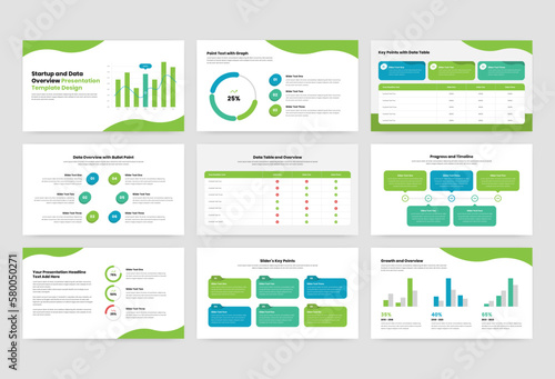 Startup and annual data overview presentation template design