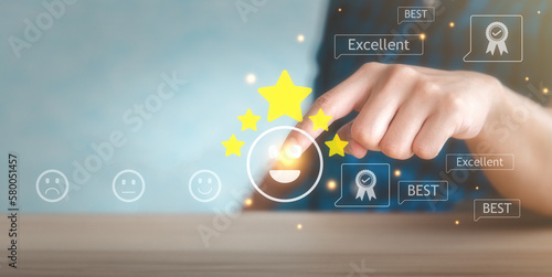 Fotografía Satisfaction scale, review and feedback on service concept