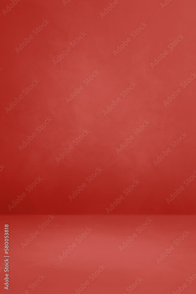 Empty red concrete interior background