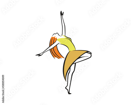 Woman Dancing Expressively Illustration visualized with Simple Illustration