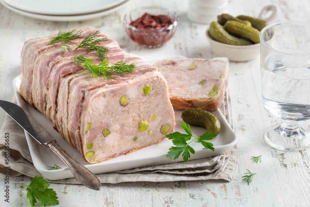 Fototapet delicious french meat terrine